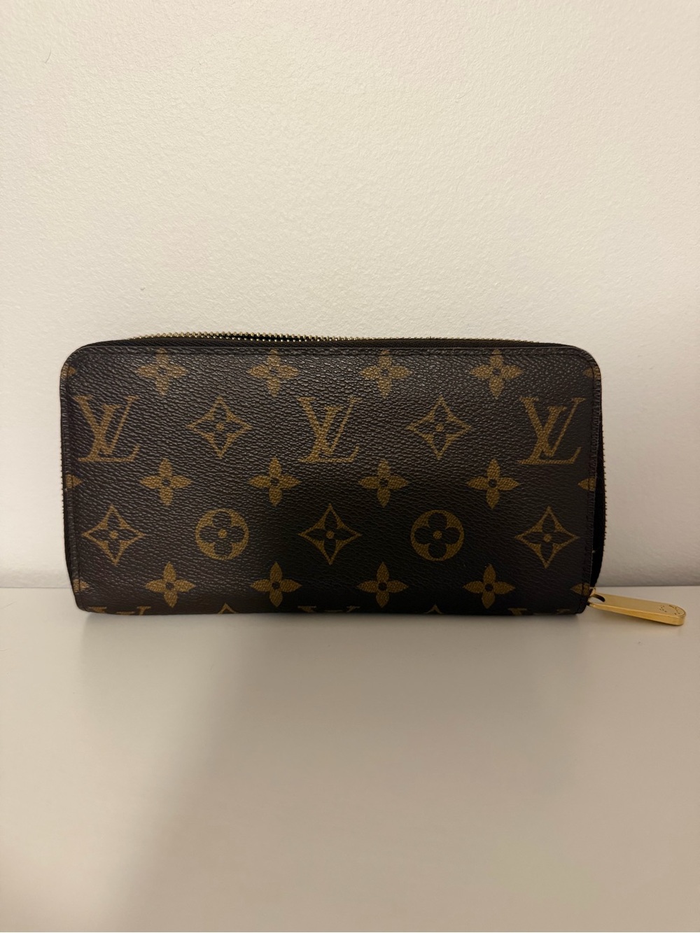 Louis Vuitton Monogram Zip Wallet in Brown & Gold